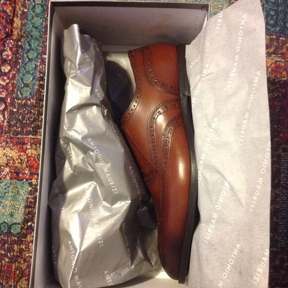 Antonio Maurizi Men\'s Brown Leather Wingtip Oxford Dress Shoes - 11(EU44) - NIB main image 7